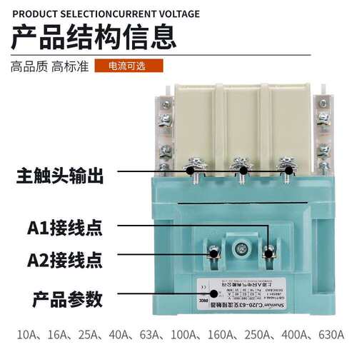 上海人民电气交流接触器CJ20-40A63A100A160A250A400A银触点660v