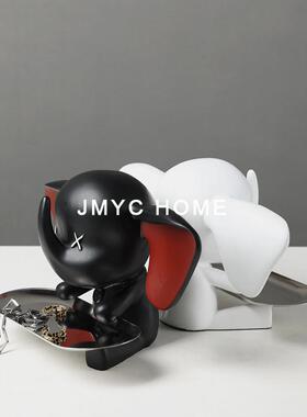 简约现入户玄关小象ENT钥匙收飞纳托盘摆件家居客厅电视柜书饰房