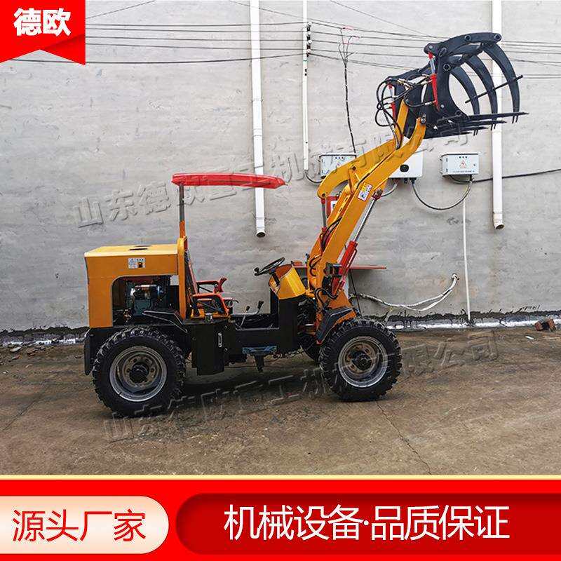 搬运装卸柴油装载机四驱液压建筑工程推土机小型农用抓草装载机