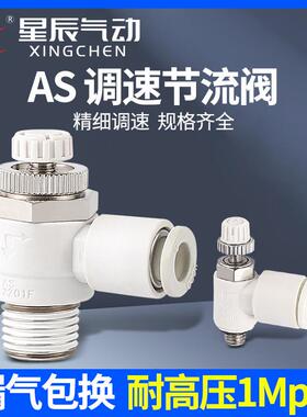 星辰气动AS1201F04/AS2201F06/3201F0812-M5/01/02S/03/04节流阀