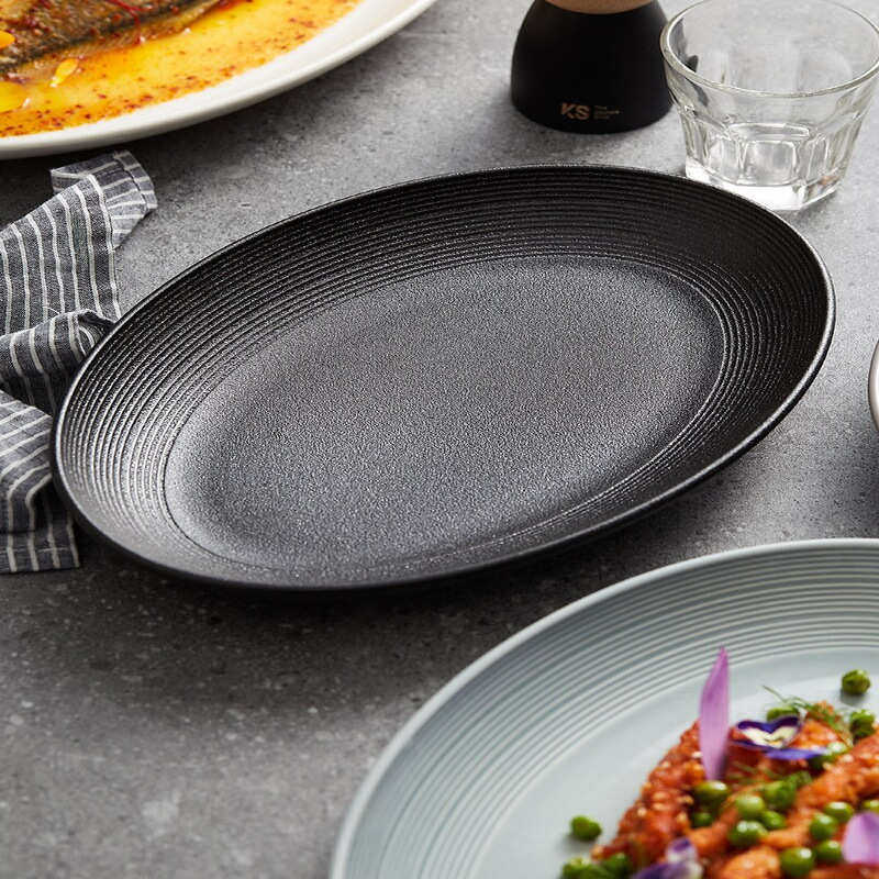 鱼盘家用蒸鱼盘子感2024新款椭圆形家用陶瓷大号16寸盘子,餐饮具,盘,淘宝优惠券,粉丝福利购,淘宝优惠卷