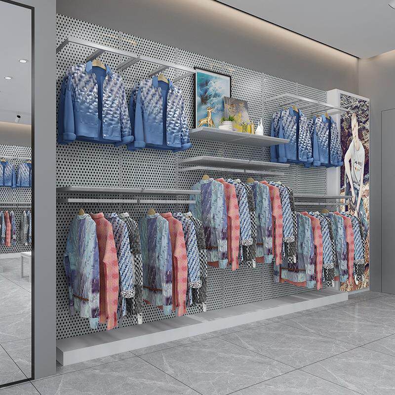 服装店男装展示架铁艺商场落地货架陈列挂衣架中岛架