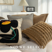 抱枕北欧风大地色靠枕组合枕套客厅沙发靠垫样板间装 饰侘寂风靠垫