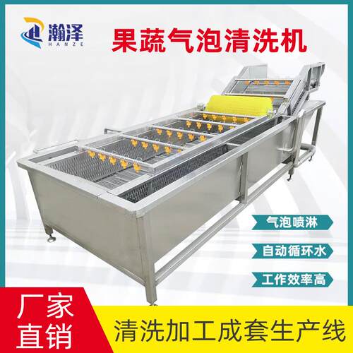 果蔬清洗机全自动西红柿气泡清洗机商用高压喷淋秋葵果蔬清洗设备