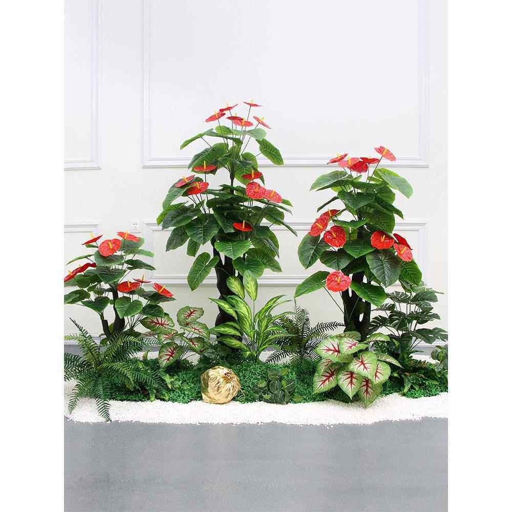 仿FGG生盆绿植商组合室内装场饰植物大型假树竹子造景塑料栽假花