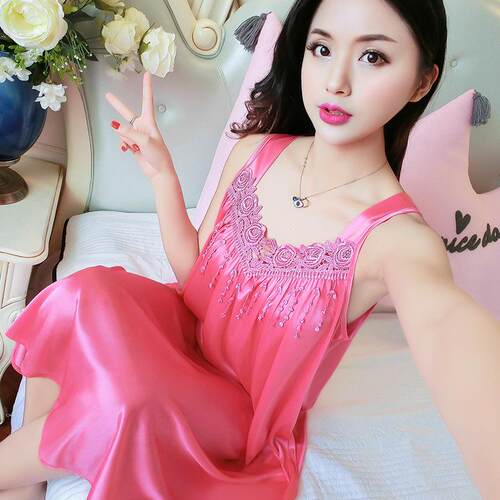 2Pcs Of Women'S Elegant Lace Pajamas - Smooth Satin Fabric,