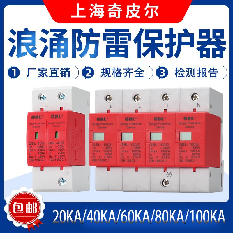 上海奇皮尔GBL浪涌保护器2P/4P 20KA40KA60KA80KA100KA电源防雷器
