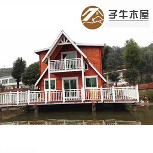 现货热销农家乐木屋农场移动简易小屋二层阁楼活动房民宿大别墅