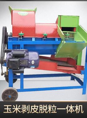 Corn thresher, peeling and threshing integrated machine