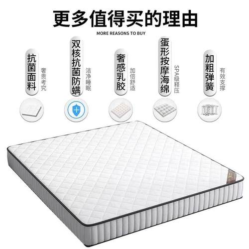 梦思床垫SGE软两用20c厚1.8米1席.5m椰棕双人家用硬经济型弹簧床m