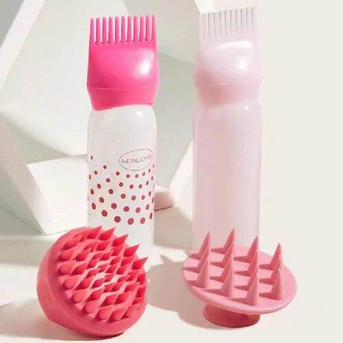 120ML Color Cream Shampoo Bottle with Hair Washing Comb