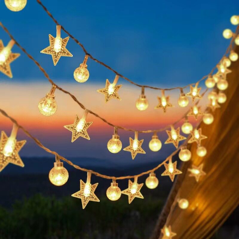 太阳能户外灯氛围装饰串灯露营灯串防水摆摊灯夜市灯不插电