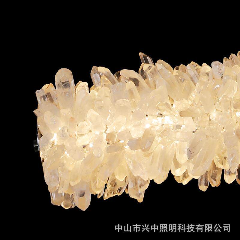 轻奢餐厅水晶吊灯后现代简约艺术餐桌吧台饭厅一字长条设计师灯具