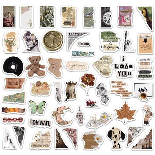 10/20/50pcs Vintage Stickers Retro Vsco Graffiti Aesthetic I