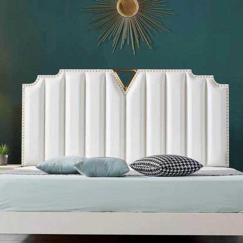 2单025新床头板软包实木简约现款代科布超薄落地床头393技靠背板