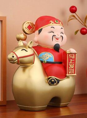 2026新款马年迎财神摆件办公室桌面装饰品小摆件马上有钱吉祥礼物