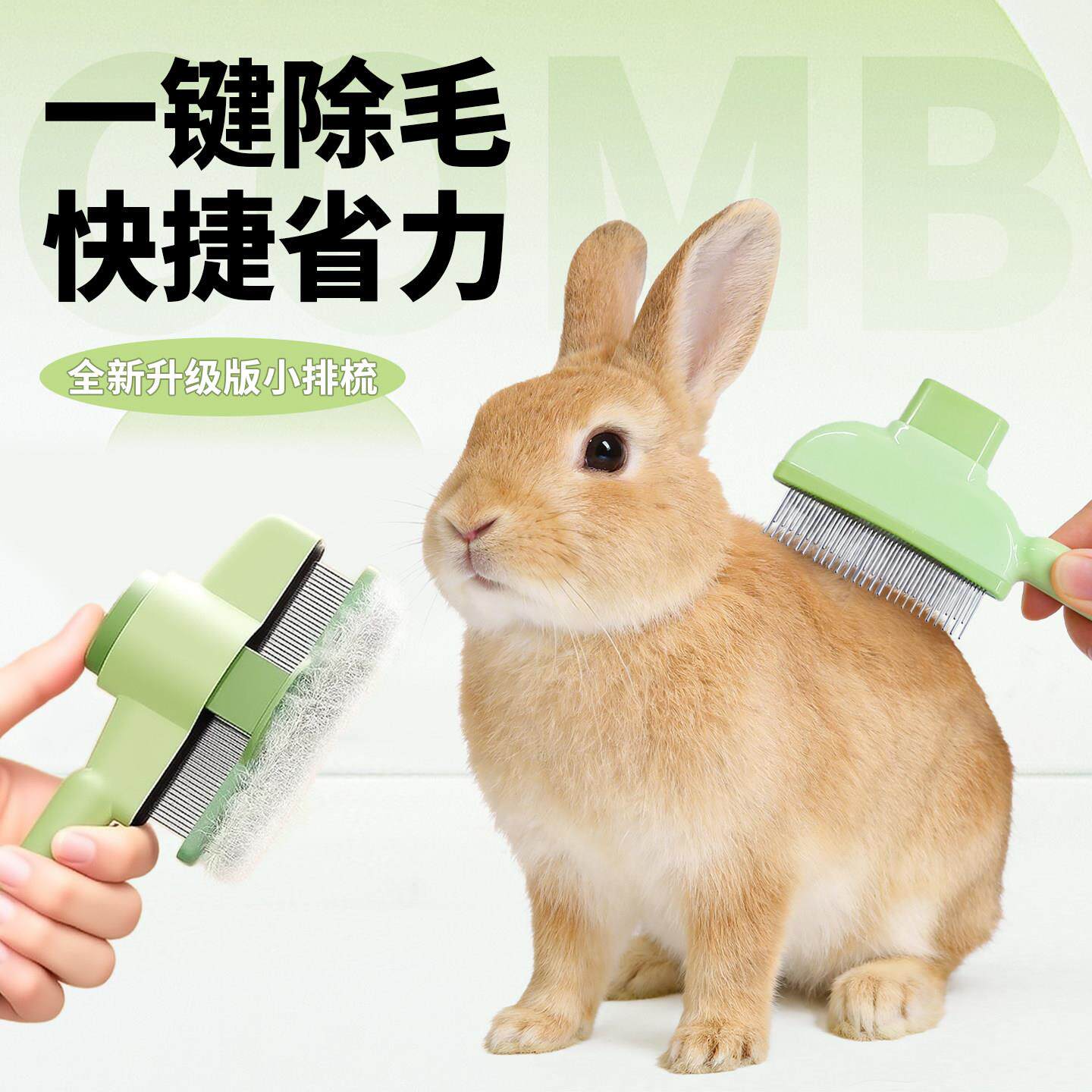兔子梳毛器专用去浮毛侏儒兔梳子去浮毛专用兔毛梳龙猫豚鼠梳毛器