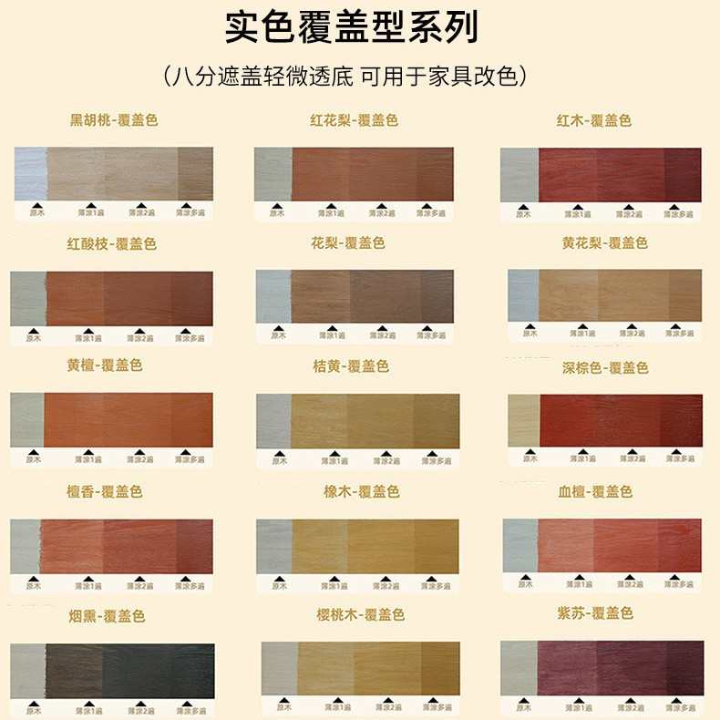 九色兔仿古木纹漆水性家具翻新木器漆木材补色漆红木漆复古补色