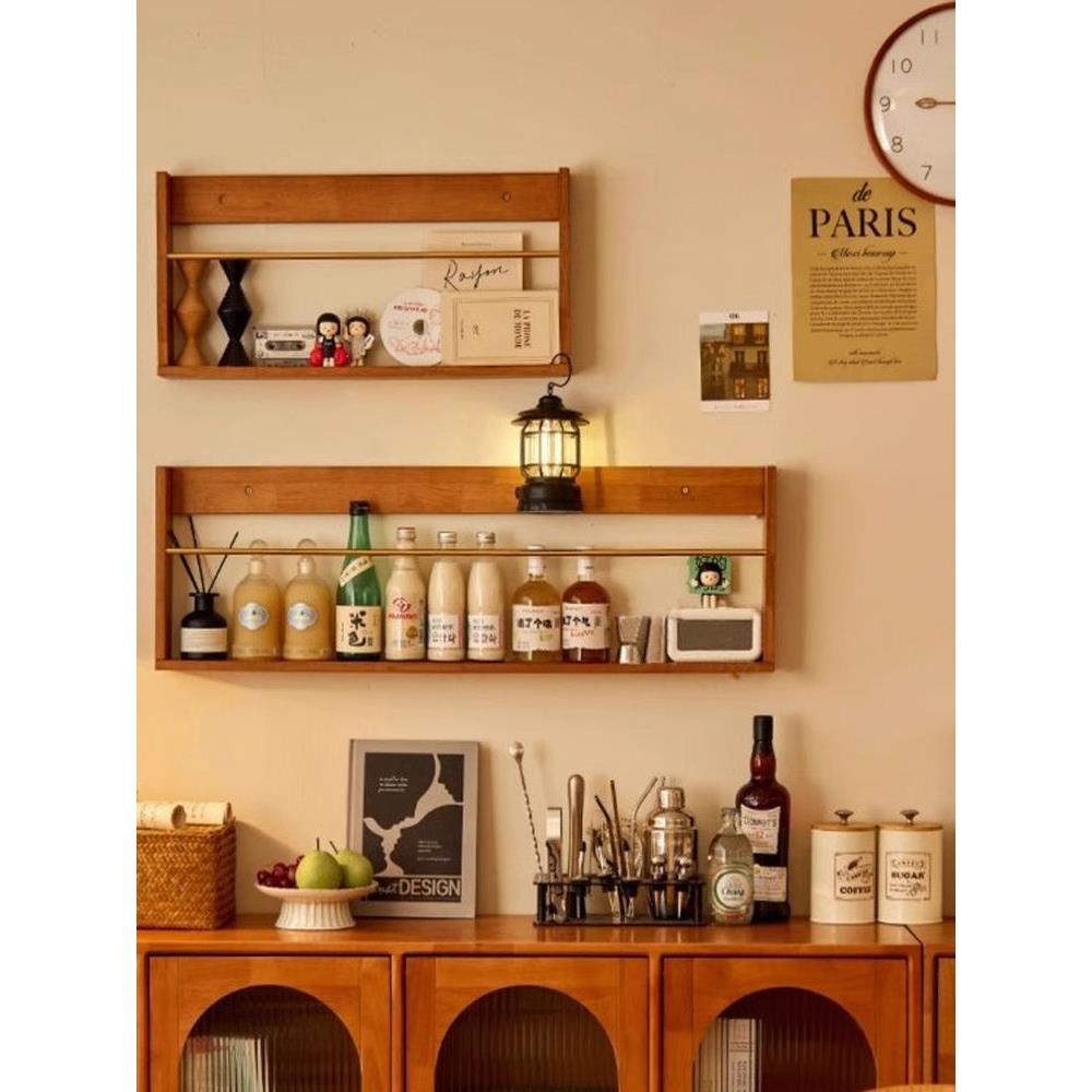 胡桃木杂志架挂墙置物架客厅报刊绘本收纳架简约壁挂式杂志展示架