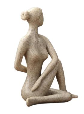 新中式树脂工艺品创意家居装饰品瑜伽女孩婚庆摆件生日礼品