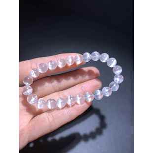 新品天然白托帕石手链单圈水晶圆珠手串 男女款珠链珠串规格7.7mm