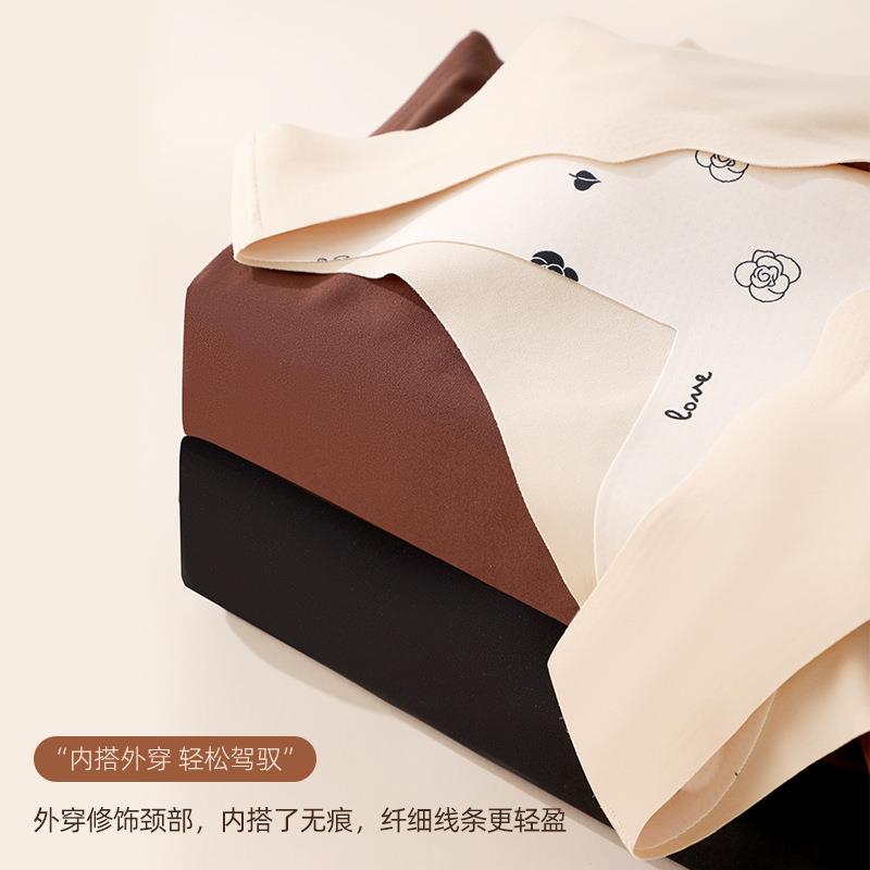 Shape-keeping thermal underwear bra-free lifting camellia