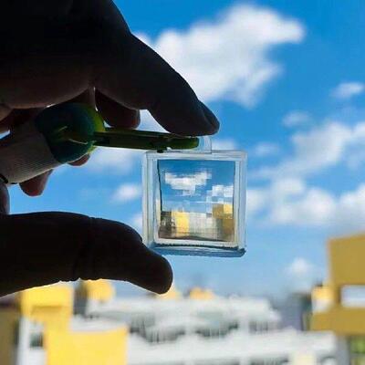 Blank Pixel Filter Keychain Transparent Mosaic Lens Clear