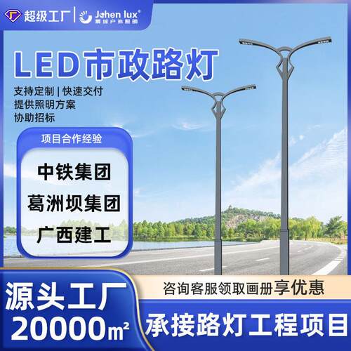 厂家LED市电路灯杆双臂路灯主杆道乡村路灯市政工程亮化改造