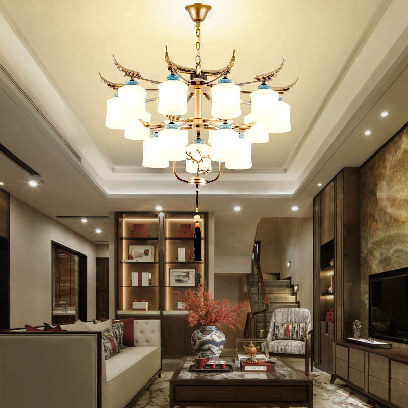 现代简约新中式吊灯客厅大厅酒店别墅复式楼工程中国风餐厅大吊灯,家装灯饰光源,客厅吊灯,淘宝优惠券,粉丝福利购,淘宝优惠卷