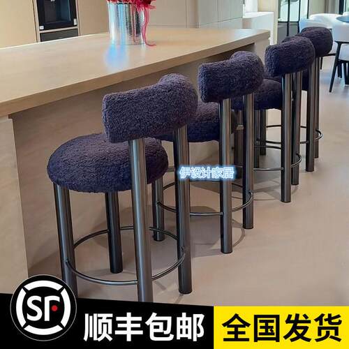 吧椅意式极简家用高脚椅岛台餐边椅设计师高桌椅客厅高脚凳