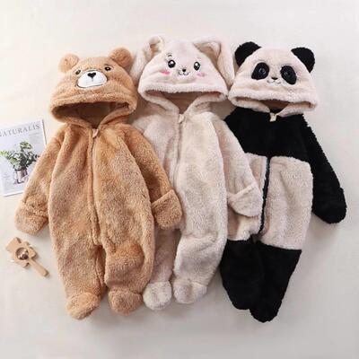 2025 Girl Boy Clothes Warm Fluffy Romper 0-12M born Baby Bod