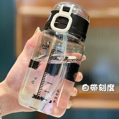 水杯吸管杯2025新款女杯子玻璃杯高颜值带刻度孕妇产妇专用耐高温