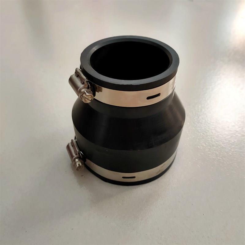 同心变径卡箍式橡胶软接头 橡胶喉箍变径软连接 橡胶异径管帽