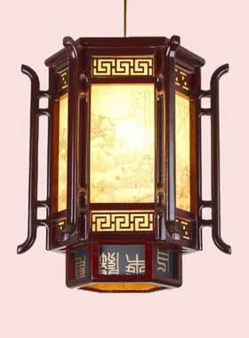 餐中式仿檐古灯笼吊灯实木古宫灯屋走廊阳台07608956茶楼厅典户外