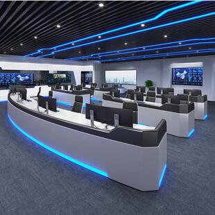 烤漆指挥中心控制台监控室坐席操作台安防调度电脑办公桌大屏