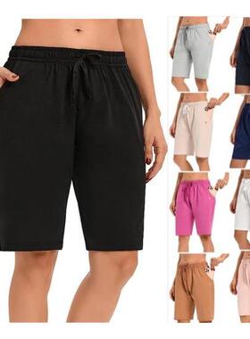 Women ' s Bermuda Shorts Jersey Shorts with Deep Pockets 7 