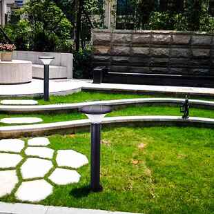 厂院定制防水围墙柱头灯新中式 2阳能草家 庭花园坪地插灯户外太sg