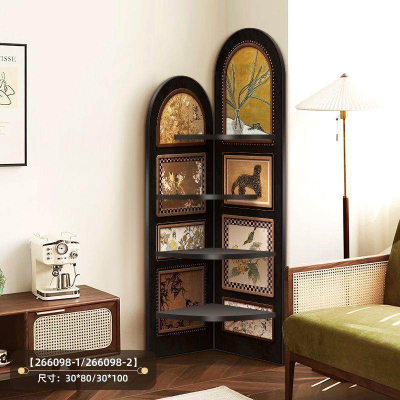 置地物架复古客厅柜墙角沙发古落摆件转角三角中风多129层收纳小