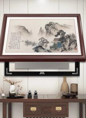 新中式电表箱装饰画免打孔遮挡饭厅墙面弱配电箱望云楼阁山水挂画