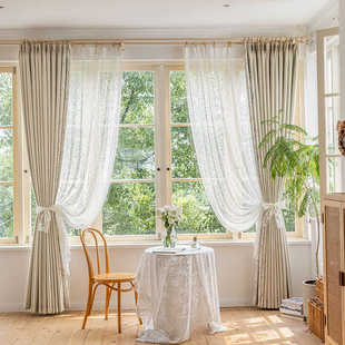 高端法式 双拼窗帘阳台卧室加厚窗帘布成品简约轻奢全遮光物理隔热