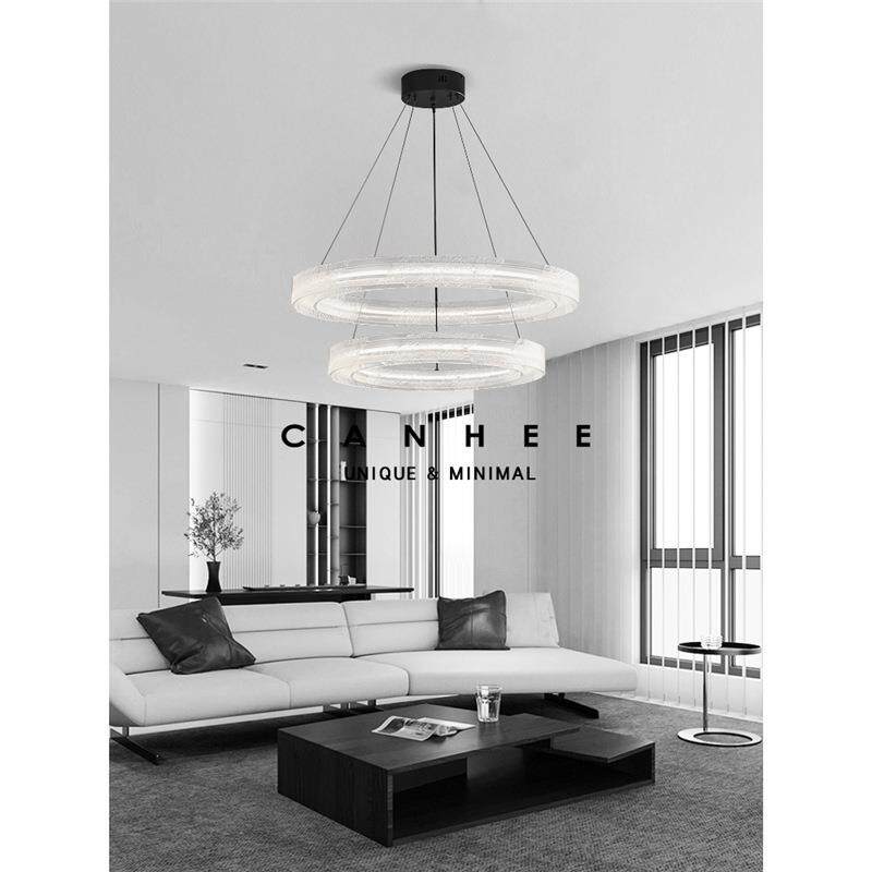 LED意式极简新款树脂客厅吊灯餐厅现代简约设计师挑高大厅主灯