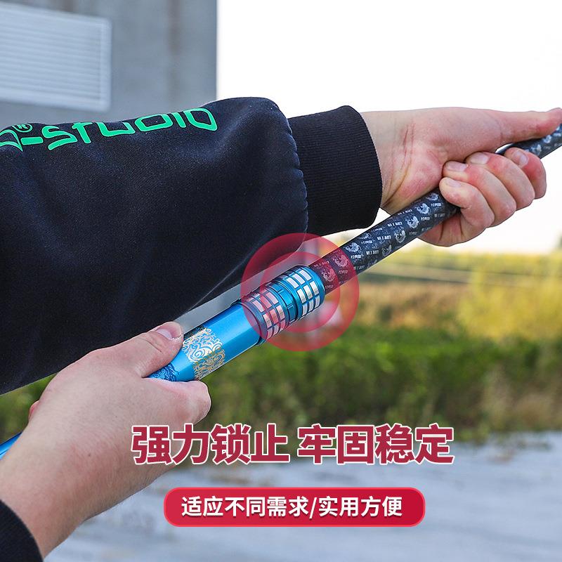 新款直销大物抄网青鲟鱼杆大鱼巨物碳素加硬加粗伸缩全套米4米渔