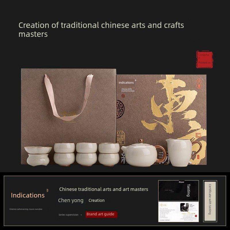 2025新款汝窑陶瓷茶壶盖碗茶杯高档功夫茶具套装家用客厅办公会客