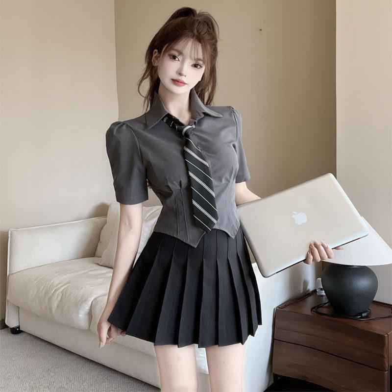 制服套装足浴技师工作服女足疗性感职业衬衫遮肚子显瘦沐足工衣