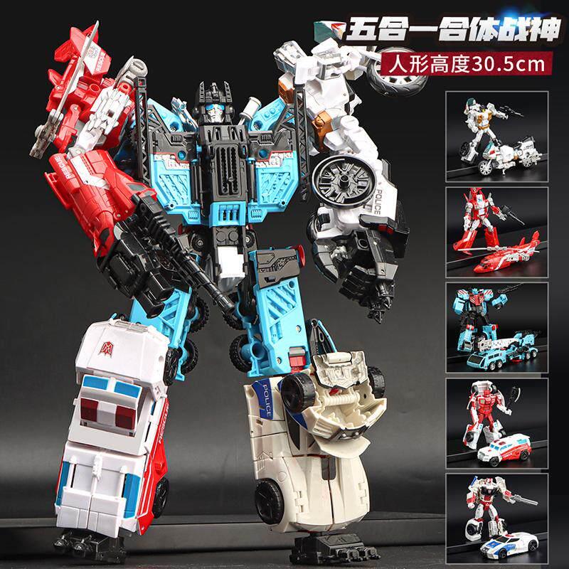 孩之星变形玩具大守护神G1混无天豹飞机坦克汽车5组合体畏机器人