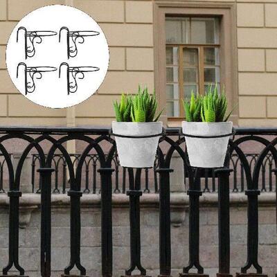 4PCS Rack Hanging Flowerpot Stand Wall Mounted Plant Holder