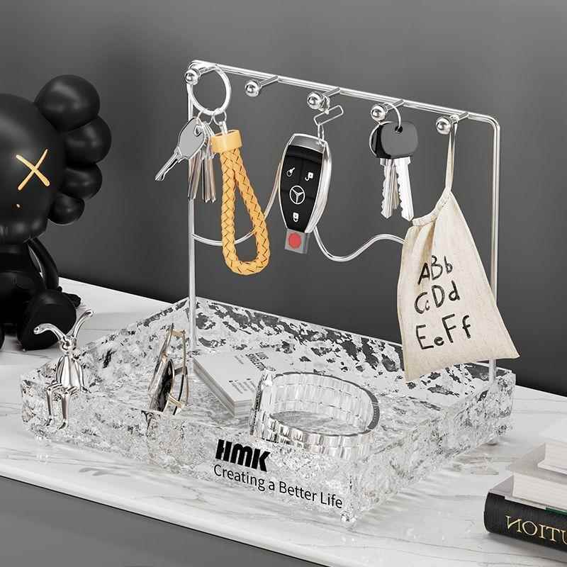 新款挂钥匙收纳摆件入门钥匙收纳网红台面玄关托盘装饰桌面架子