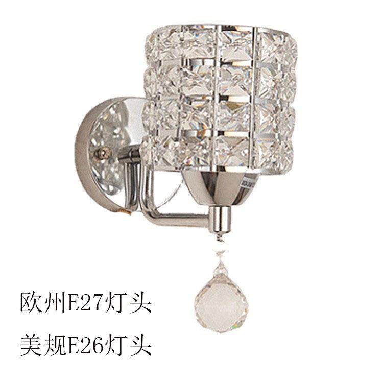 简约现代水晶铁艺壁灯卧室床头灯led防水创意中山灯具灯饰