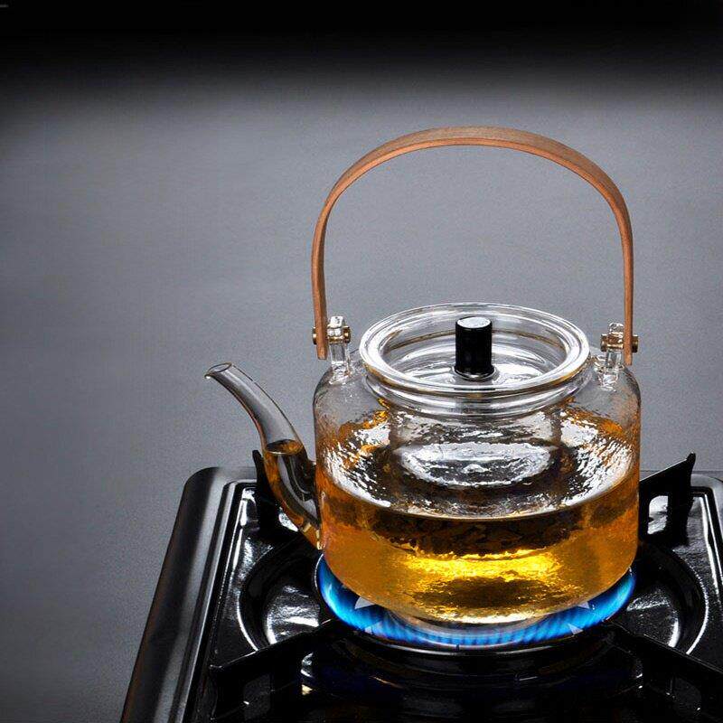 高硼硅耐热玻璃茶水壶电陶瓷炉水壶锤纹手柄水壶家用明火花茶壶