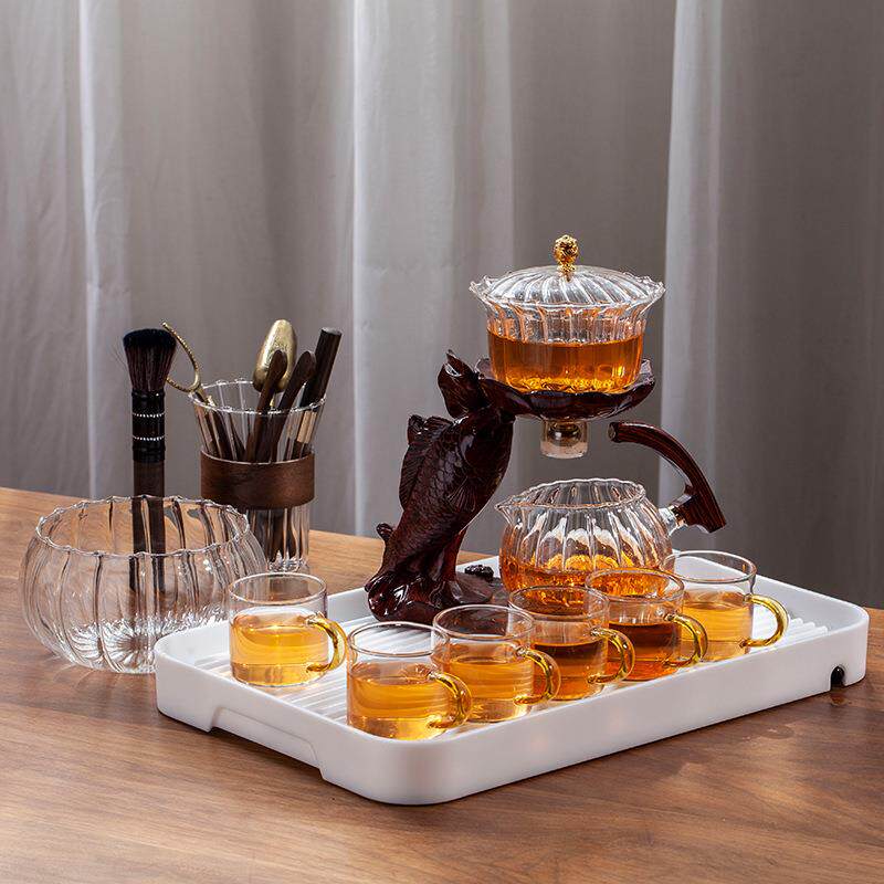 闽政懒人泡茶神器玻璃茶具套装家用轻奢高档全自动磁吸冲茶壶